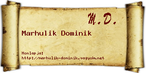 Marhulik Dominik névjegykártya